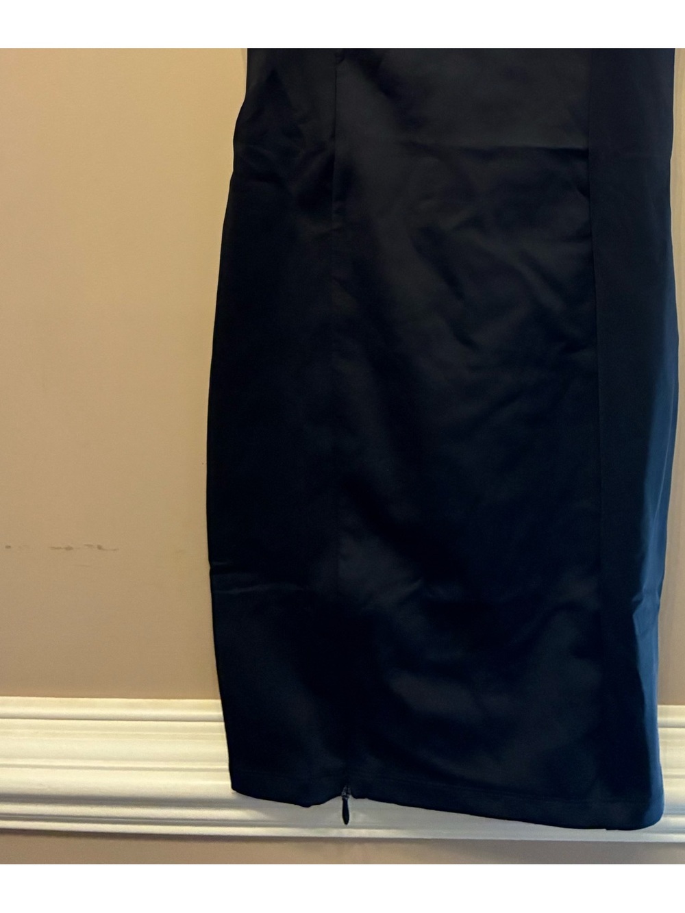 TA3 Dress Squarey Pencil Midi XL Short Length Black Open Corset Back Sculpting - Picture 3 of 7